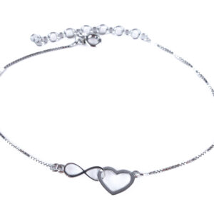 Srebrna bransoletka serce i nieskończoność