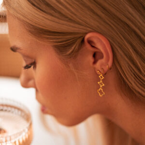 Kolczyki pozłacane wiszące koniczyny