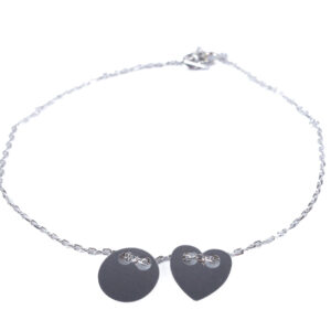 Bransoletka srebrna serce i koło