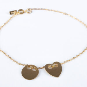 Bransoletka serce celebrytka srebrna pozłacana