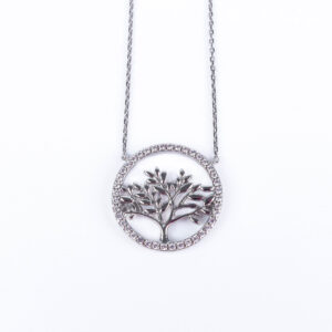 Srebrny naszyjnik drzewko szczęścia talizman