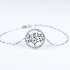 Srebrna bransoletka drzewko szczęścia