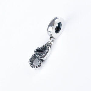 Srebrny charms serce, dwa serca, prezent dla kobiety