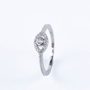 Srebrny pierścionek oko z cyrkoniami