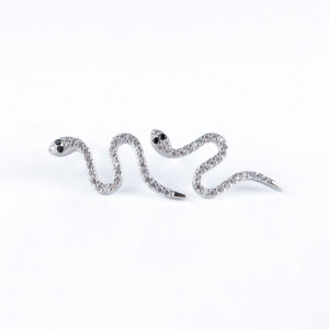 Srebrne kolczyki węże z cyrkoniami