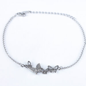 Srebrna bransoletka z motylkami wiosna