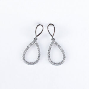 Srebrne kolczyki łezki z cyrkoniami eleganckie kolczyki