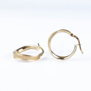 Kolczyki okrągłe koła nieregularne pozłacane srebrne