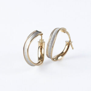 Srebrne kolczyki koła ze złoceniem