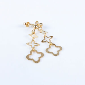 Kolczyki pozłacane wiszące koniczyny