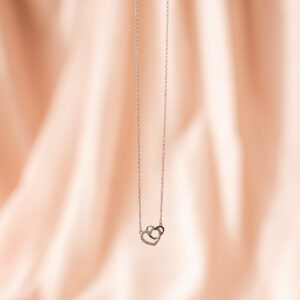 Srebrny naszyjnik dwa serca